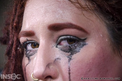 Fat redhead Mimosa has her eye makeup run during BDSM games | Фото 13