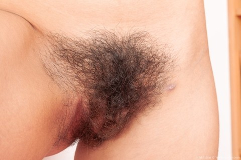 Amateur model Nikki Heat shows her hairy armpits before unleashing her beaver | Фото 7