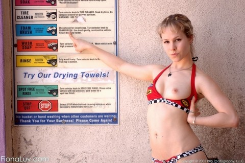 Sexy car wash girl Fiona Luv teasing in her tiny bikini | Фото 14