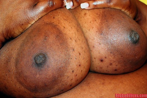 Ebony SSBBW Ms Alotoftitties sets her massive titties loose on a chair | Фото 9