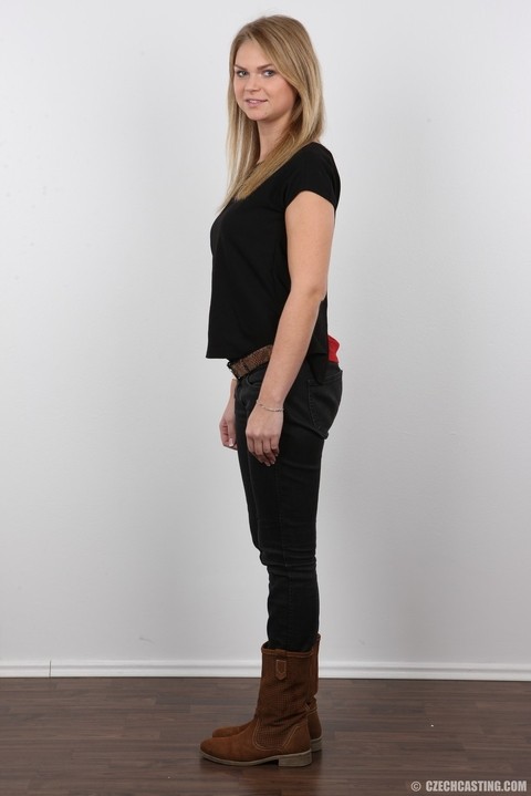 Appealing young amateur Dominika posing in various stages of undress | Фото 3