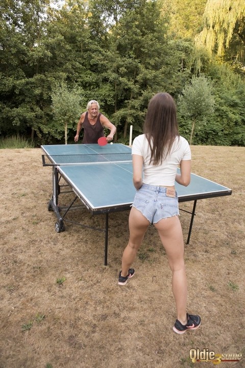 Teens Amaris & Sasha Sparrow get boned by their old table tennis coach