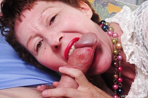 Curly-haired model granny Dalny gets a nice pink dick in mouth | Фото 8