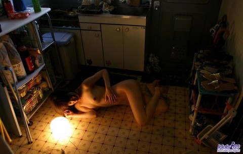 Japanese teen Kurara gets totally naked while at home in her apartment | Фото 16