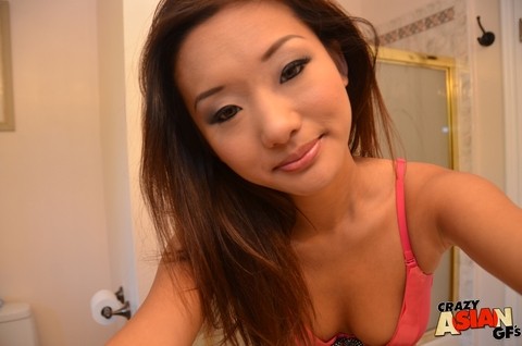 Skinny Asian babe Alina Li taking self shot bikini pics in shower | Фото 9