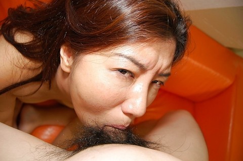 Lusty asian chick gives a nooky with ball licking and gets fucked tough