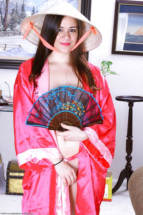 Exotic Asian first timer Sailor exposing tiny breasts under Kimono | Фото 2