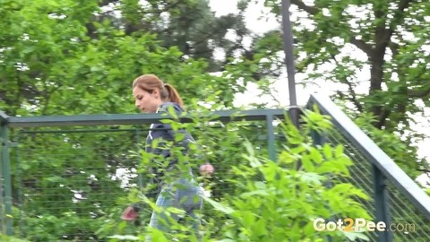 Antonia can't hold her pee any longer and relives herself on stone steps | Фото 15