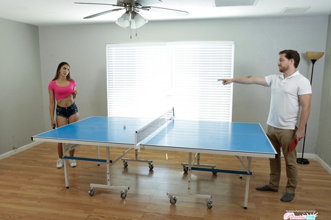 Latina girl Angelica Cruz plays table tennis during sex with her stepbrother | Фото 6