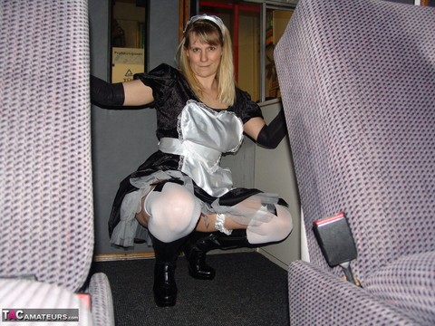 Blonde maid Sweet Susi takes off her uniform while inside a motorhome | Фото 3