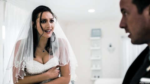 Dark-haired bride Bella Rolland receives an open mouth cumshot after fucking | Фото 2