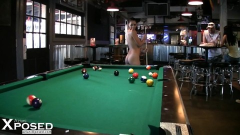 Female exhibitionist Cassidey shoots a game of pool while totally naked | Фото 1